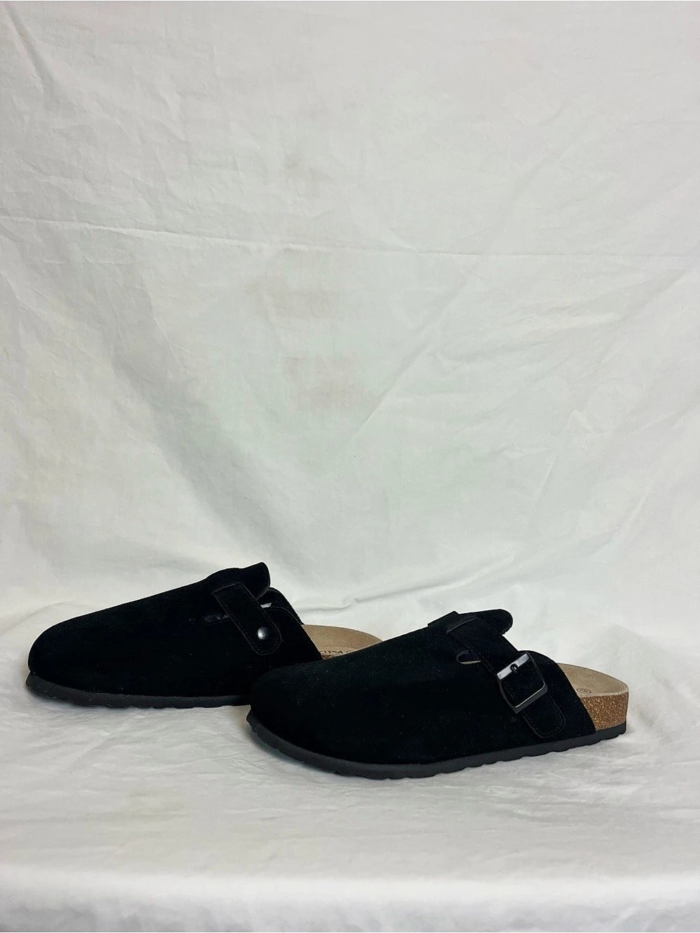 KIDMI Suede Clogs Suede Buckle Sandals Black EU 43
